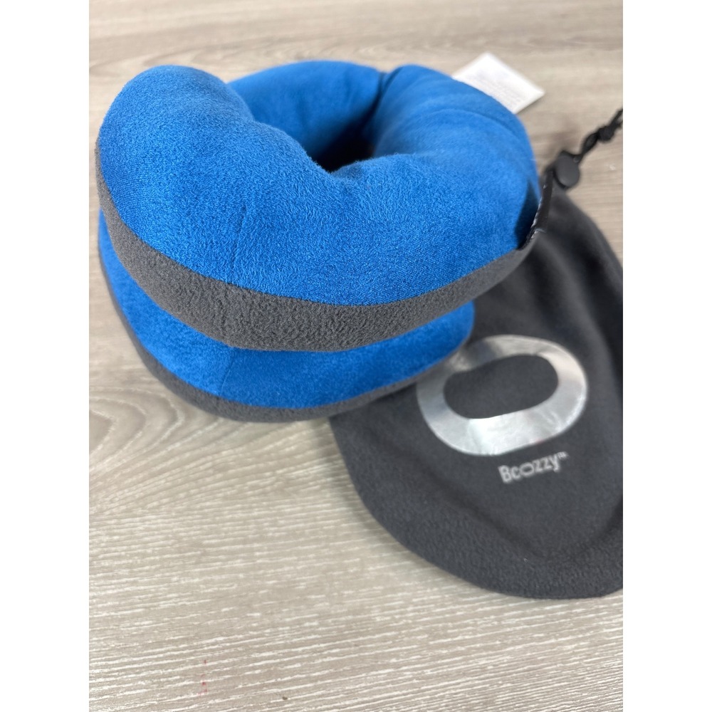 Bcozzy Blue Travel Neck Pillow with Gray Accent